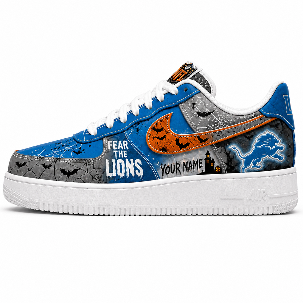 Custom Name Detroit Lions Fear The Commanders Shoes Sneakers for Football Fans 1 Custom Name Detroit Lions Fear The Commanders Shoes Sneakers for Football Fans