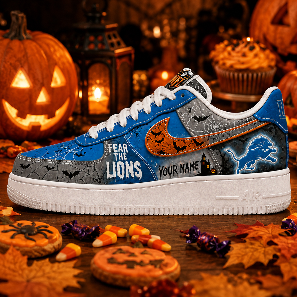 Custom Name Detroit Lions Fear The Commanders Shoes Sneakers for Football Fans 2 Custom Name Detroit Lions Fear The Commanders Shoes Sneakers for Football Fans - Image 2