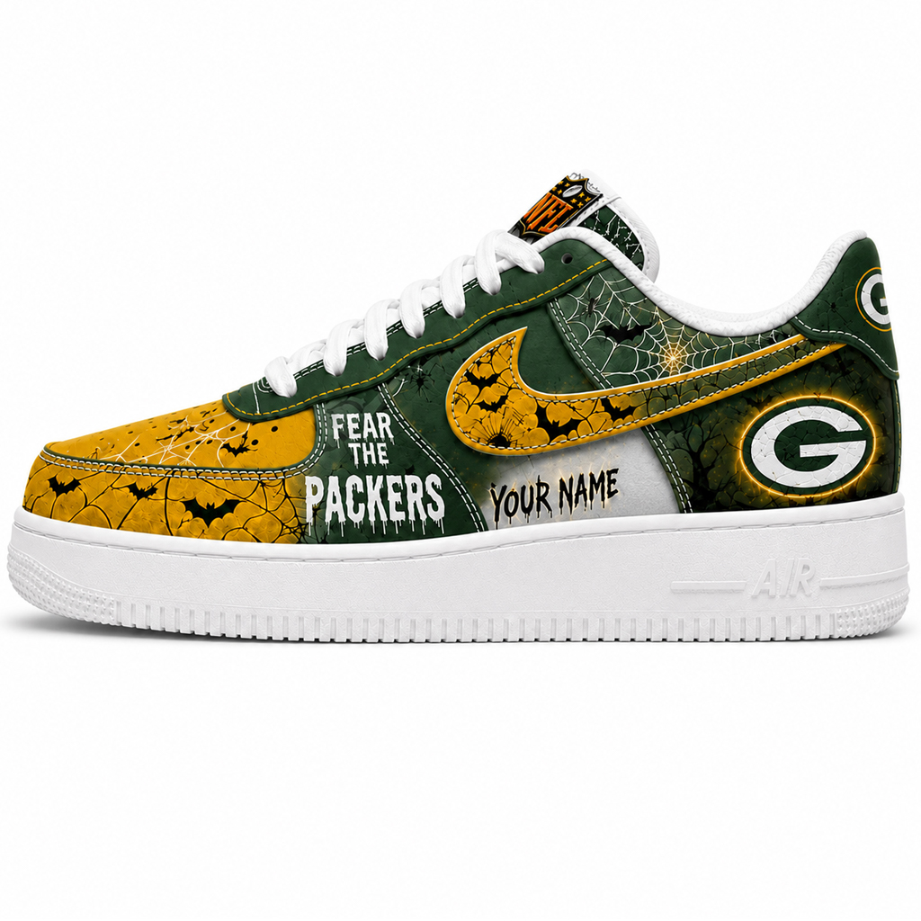 Custom Name Green Bay Packers Fear The Commanders Shoes Sneakers for Football Fans 1 Custom Name Green Bay Packers Fear The Commanders Shoes Sneakers for Football Fans