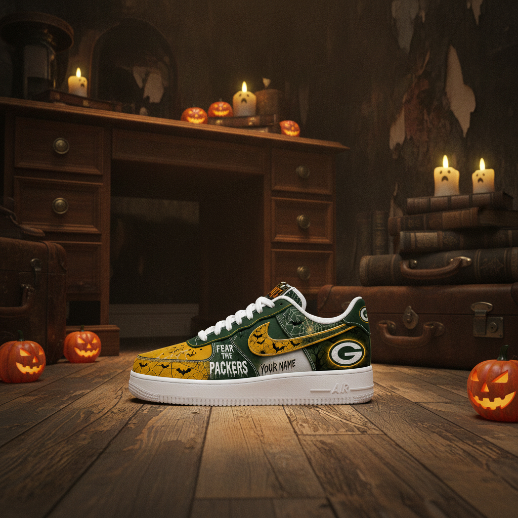 Custom Name Green Bay Packers Fear The Commanders Shoes Sneakers for Football Fans 3 Custom Name Green Bay Packers Fear The Commanders Shoes Sneakers for Football Fans - Image 3