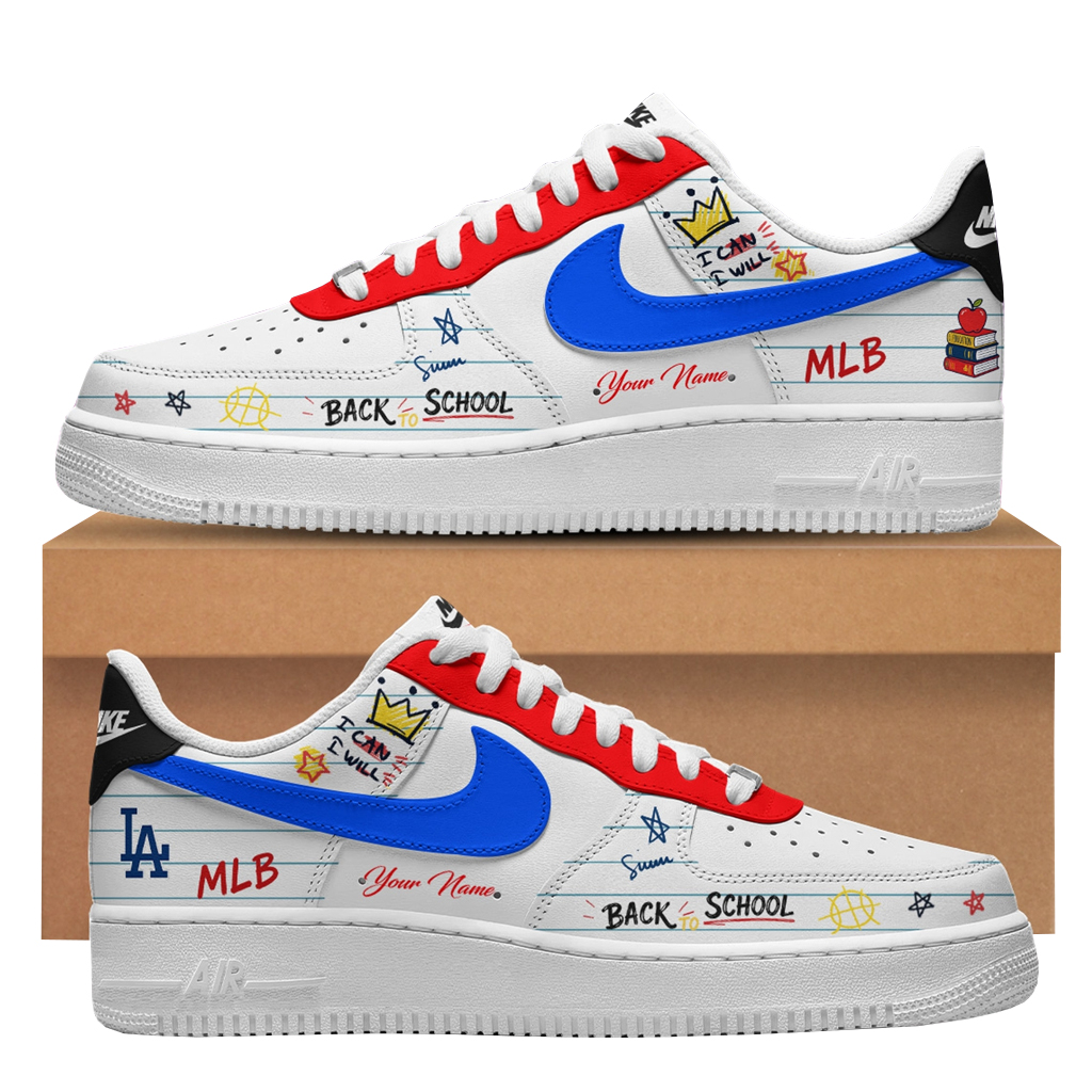 Custom Name Los Angeles Dodgers x Back To School Shoes Sneakers for Baseball Fans 1 Custom Name Los Angeles Dodgers x Back To School Shoes Sneakers for Baseball Fans