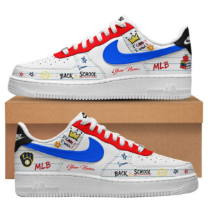 Custom Name Milwaukee Brewers x Back To School Shoes Sneakers for Baseball Fans