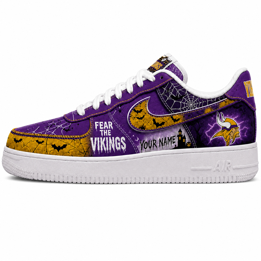 Custom Name Minnesota Vikings Fear The Commanders Shoes Sneakers for Football Fans 1 Custom Name Minnesota Vikings Fear The Commanders Shoes Sneakers for Football Fans
