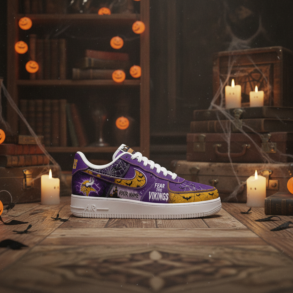 Custom Name Minnesota Vikings Fear The Commanders Shoes Sneakers for Football Fans 3 Custom Name Minnesota Vikings Fear The Commanders Shoes Sneakers for Football Fans - Image 3