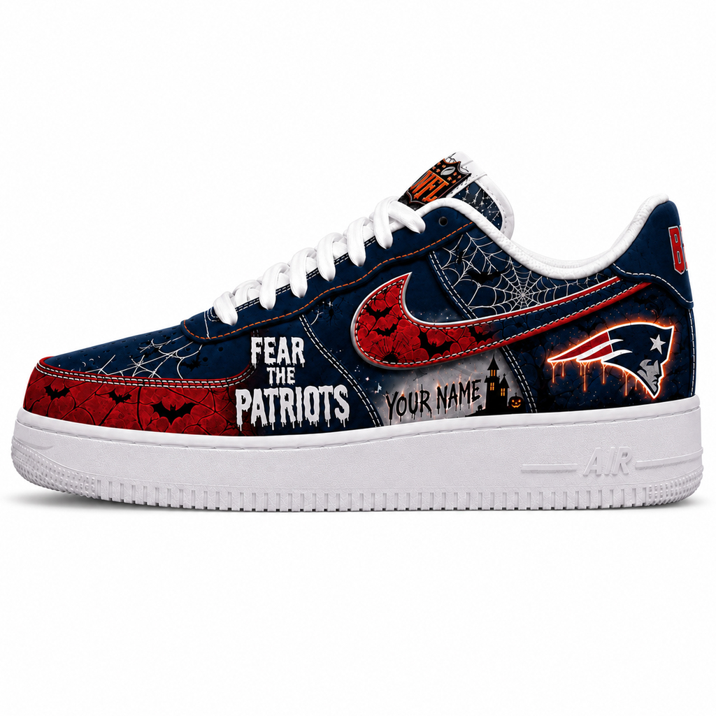 Custom Name New England Patriots Fear The Commanders Shoes Sneakers for Football Fans 1 Custom Name New England Patriots Fear The Commanders Shoes Sneakers for Football Fans
