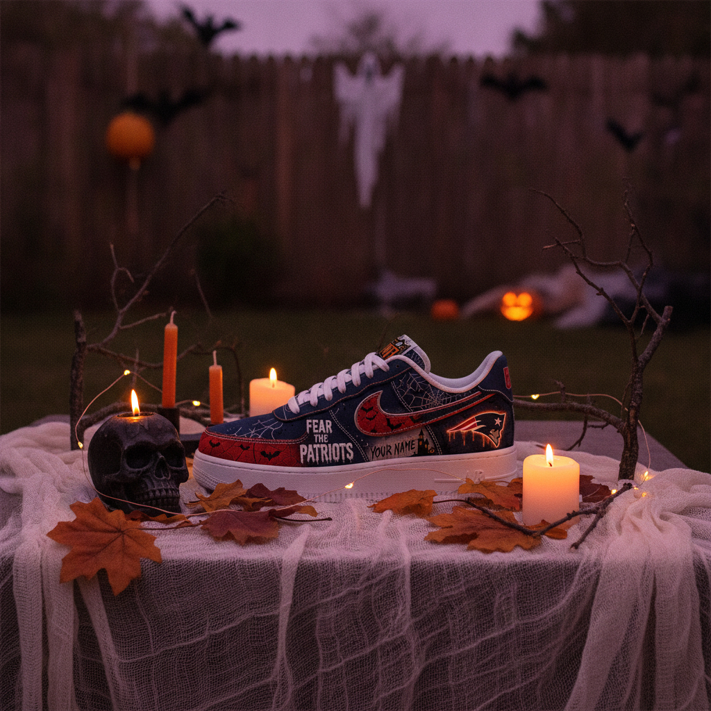 Custom Name New England Patriots Fear The Commanders Shoes Sneakers for Football Fans 2 Custom Name New England Patriots Fear The Commanders Shoes Sneakers for Football Fans - Image 2