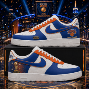 Custom Name New York Knicks 2026 Finals Champions Air Force 1 Shoes Version 2 for Basketball Fans