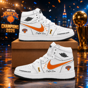 Custom Name New York Knicks Champions 2026 AJ1 High Top Shoes for Basketball Fans
