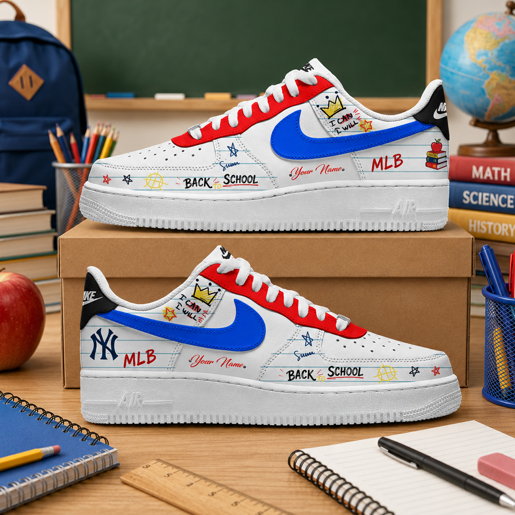 Custom Name New York Yankees x Back To School Shoes Sneakers for Baseball Fans 2 Custom Name New York Yankees x Back To School Shoes Sneakers for Baseball Fans - Image 2