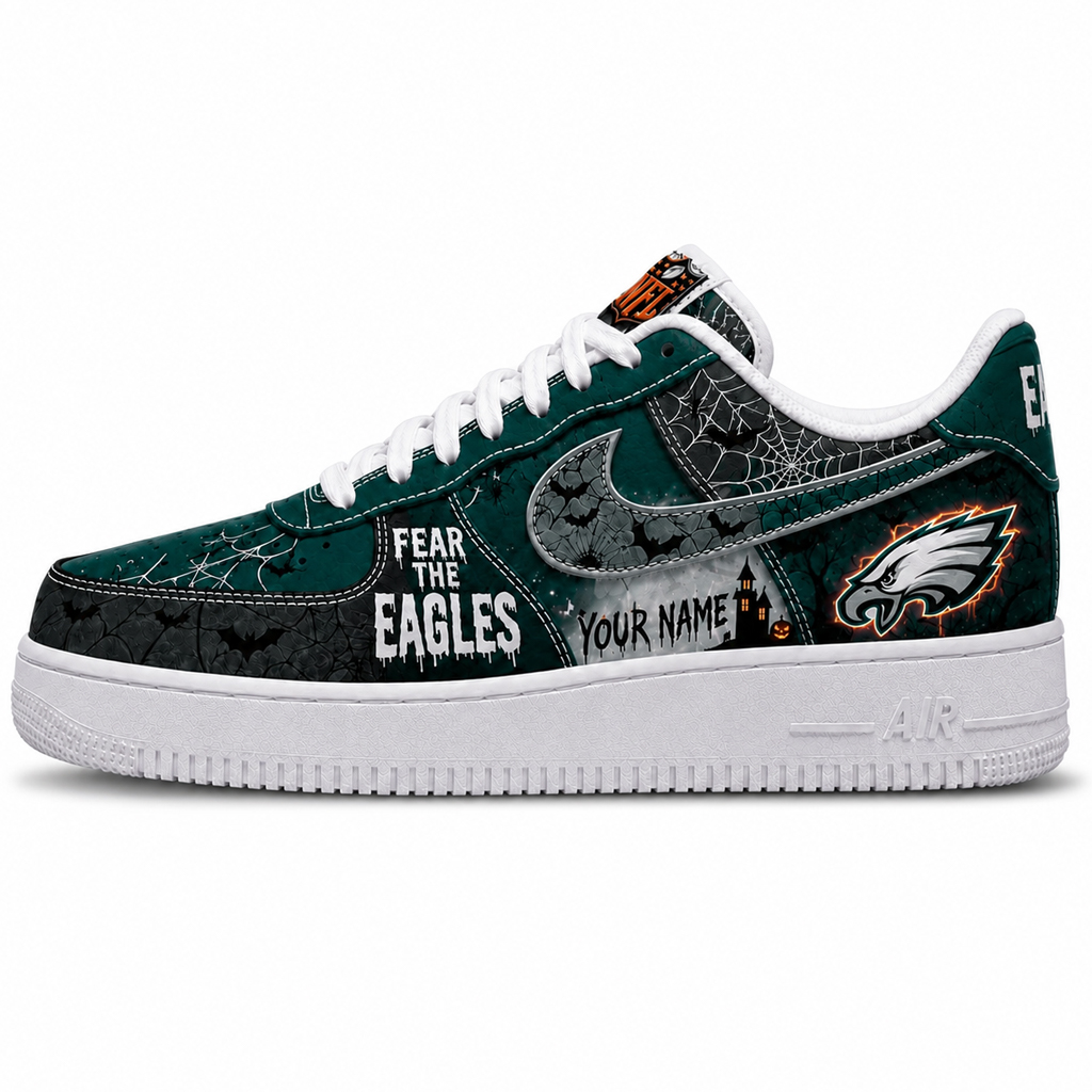 Custom Name Philadelphia Eagles Fear The Commanders Shoes Sneakers for Football Fans 1 Custom Name Philadelphia Eagles Fear The Commanders Shoes Sneakers for Football Fans