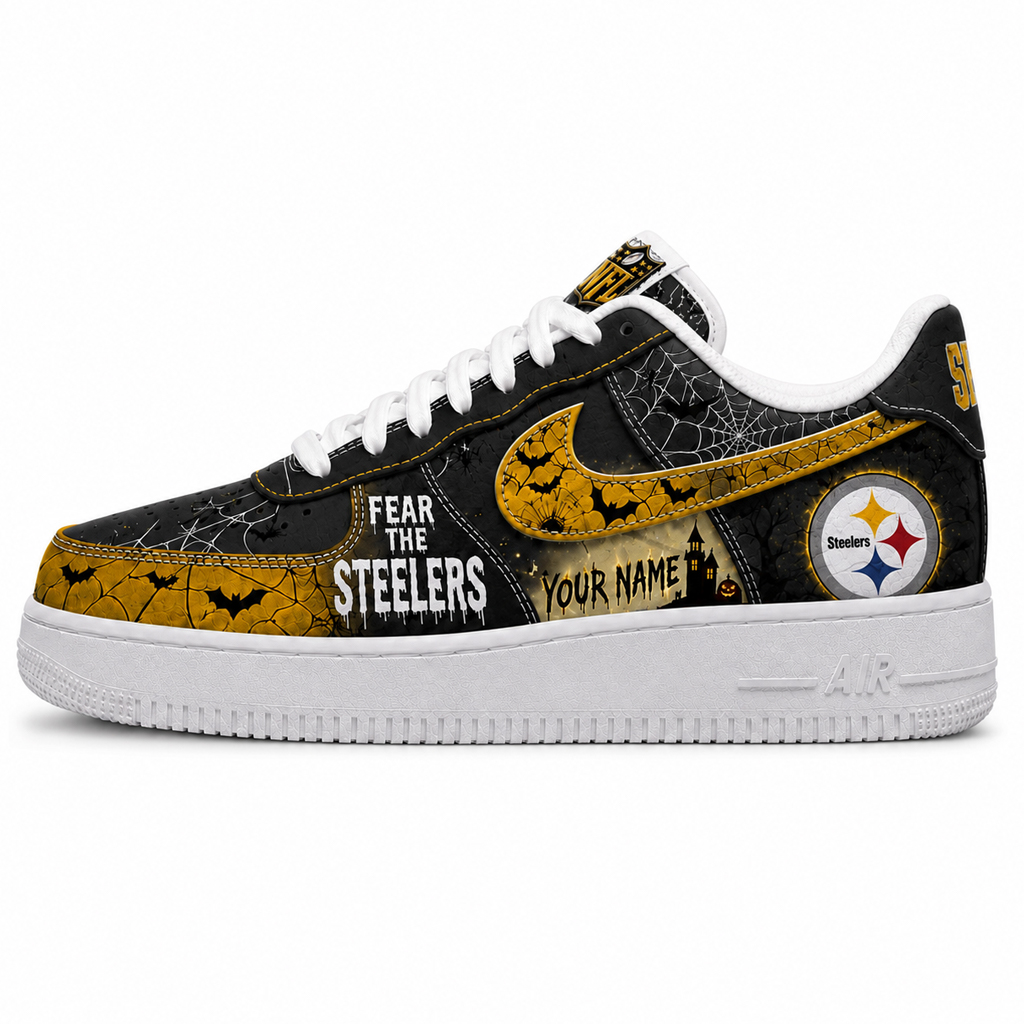Custom Name Pittsburgh Steelers Fear The Commanders Shoes Sneakers for Football Fans 1 Custom Name Pittsburgh Steelers Fear The Commanders Shoes Sneakers for Football Fans