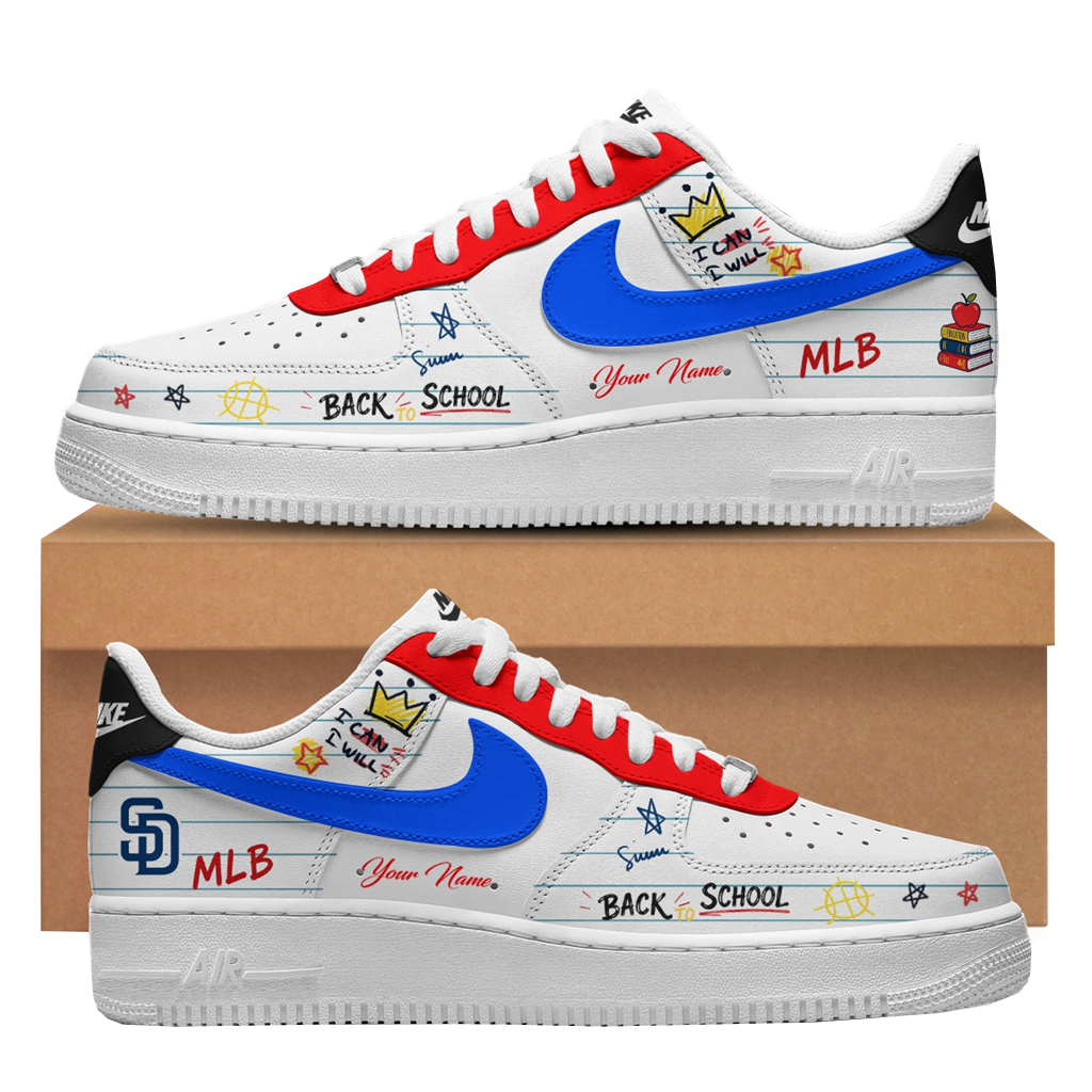 Custom Name San Diego Padres x Back To School Shoes Sneakers for Baseball Fans 1 Custom Name San Diego Padres x Back To School Shoes Sneakers for Baseball Fans