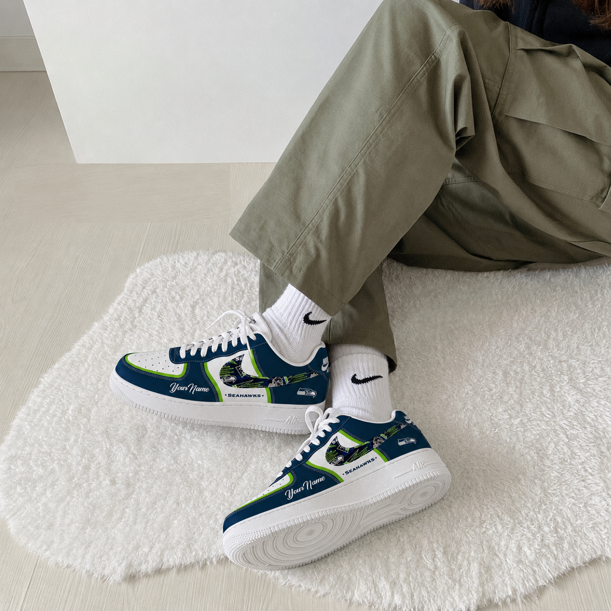Custom Name Seattle Seahawks Pride Version 1 Shoes Sneakers for Football Fans 3 Custom Name Seattle Seahawks Pride Version 1 Shoes Sneakers for Football Fans - Image 3