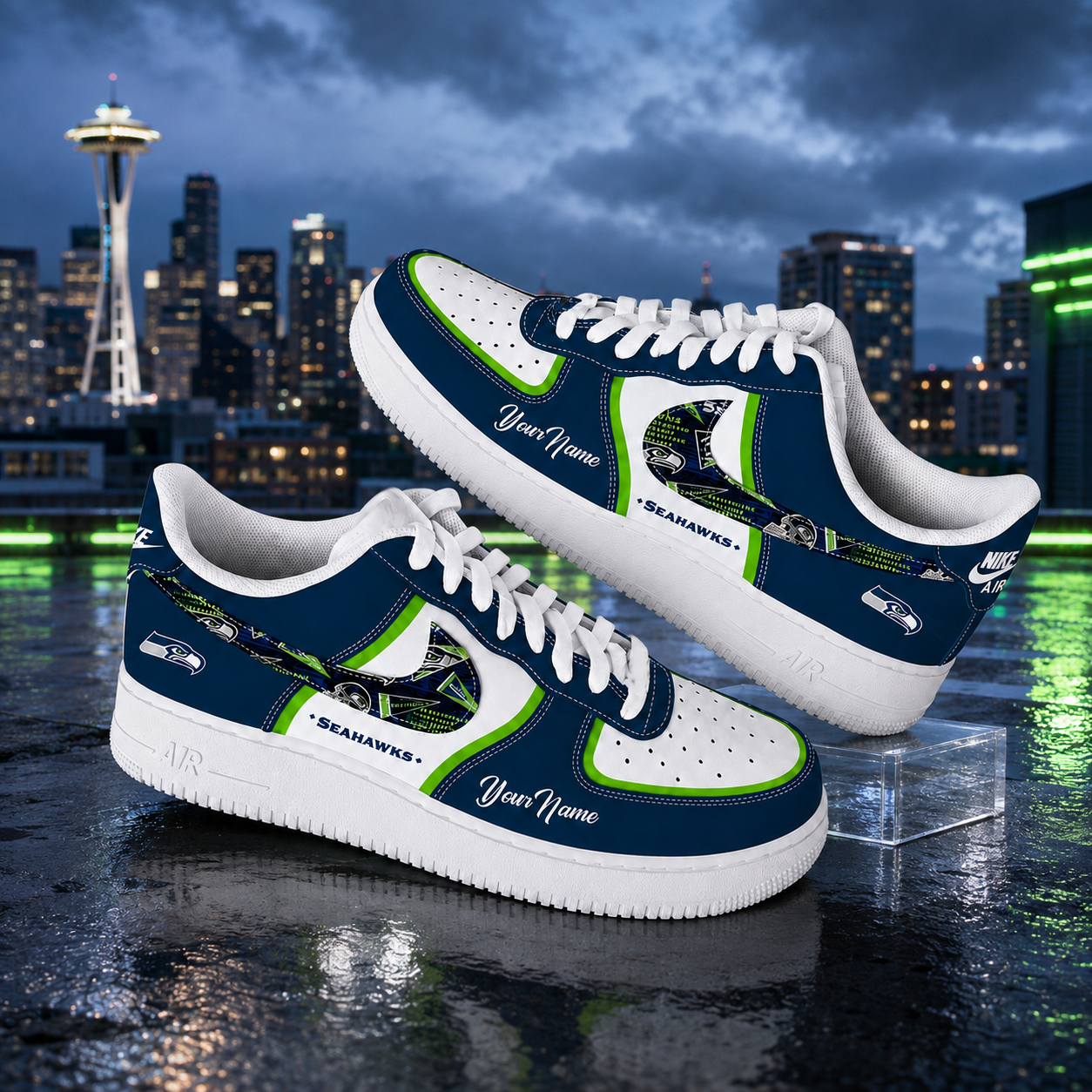 Custom Name Seattle Seahawks Pride Version 1 Shoes Sneakers for Football Fans 2 Custom Name Seattle Seahawks Pride Version 1 Shoes Sneakers for Football Fans - Image 2