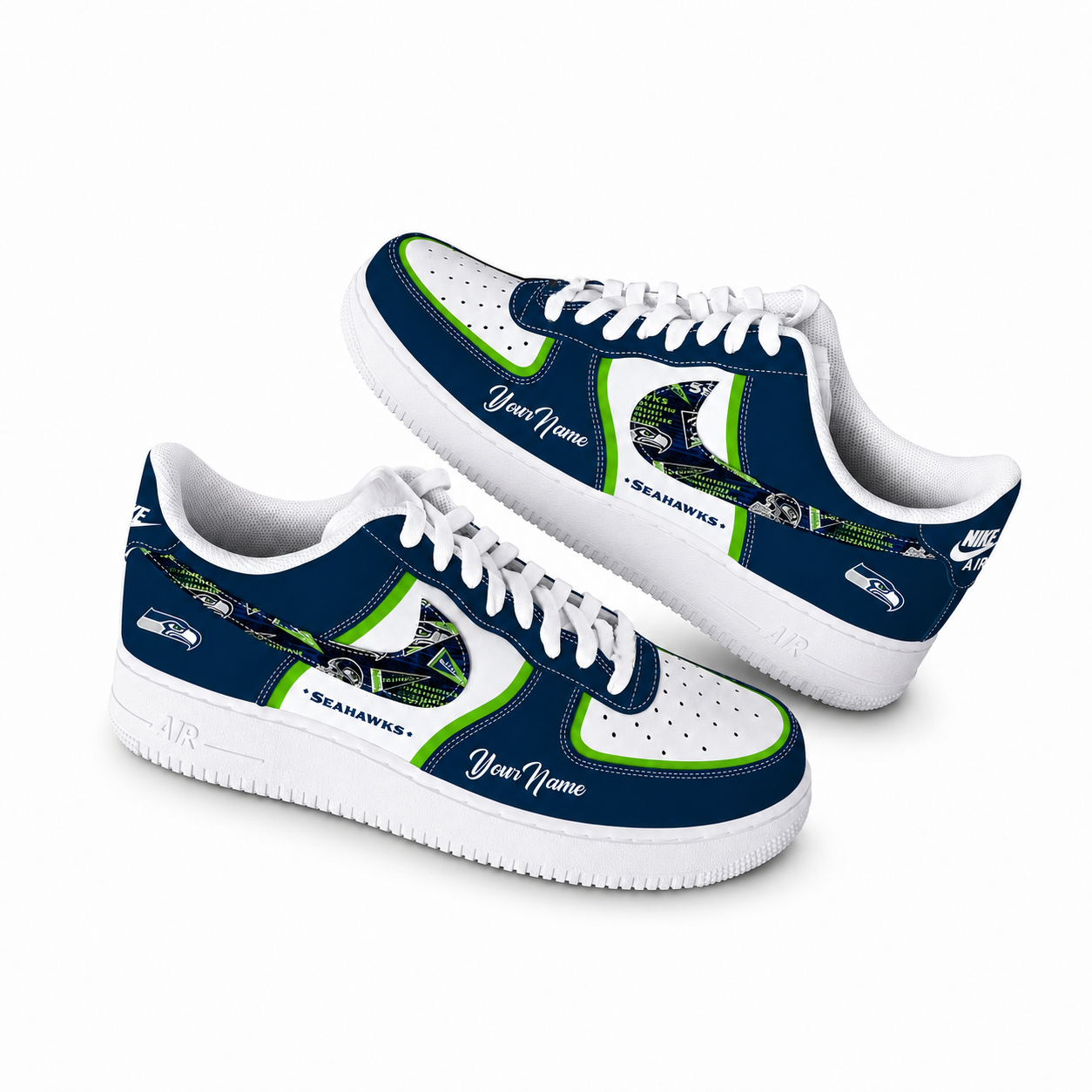 Custom Name Seattle Seahawks Pride Version 1 Shoes Sneakers for Football Fans 1 Custom Name Seattle Seahawks Pride Version 1 Shoes Sneakers for Football Fans