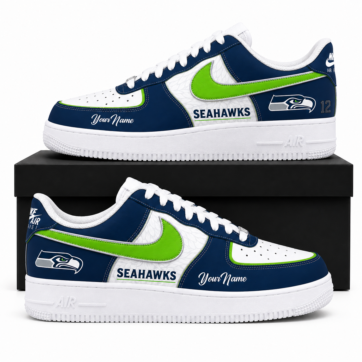 Custom Name Seattle Seahawks Pride Version 2 Shoes Sneakers for Football Fans 4 Custom Name Seattle Seahawks Pride Version 2 Shoes Sneakers for Football Fans - Image 4