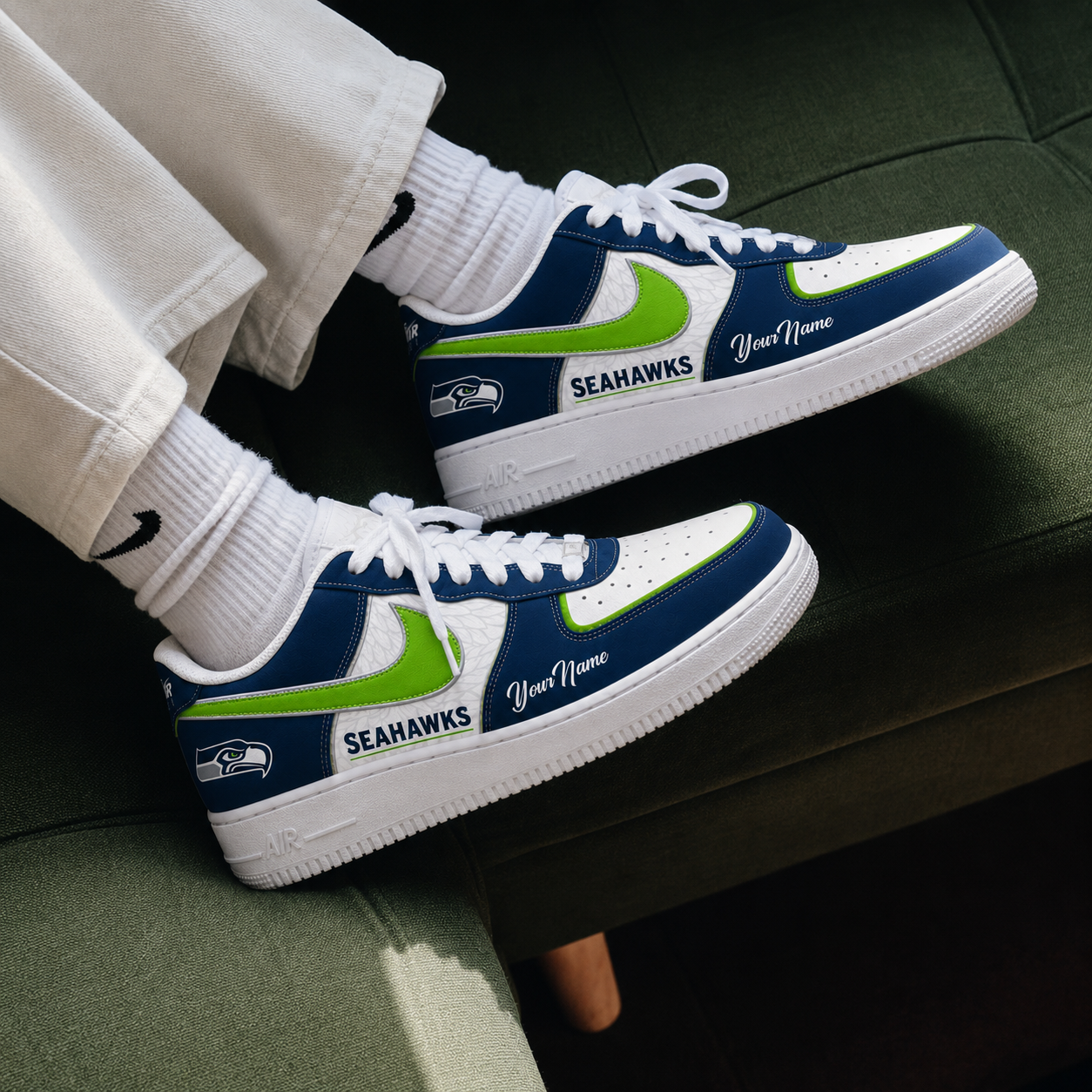 Custom Name Seattle Seahawks Pride Version 2 Shoes Sneakers for Football Fans 3 Custom Name Seattle Seahawks Pride Version 2 Shoes Sneakers for Football Fans - Image 3