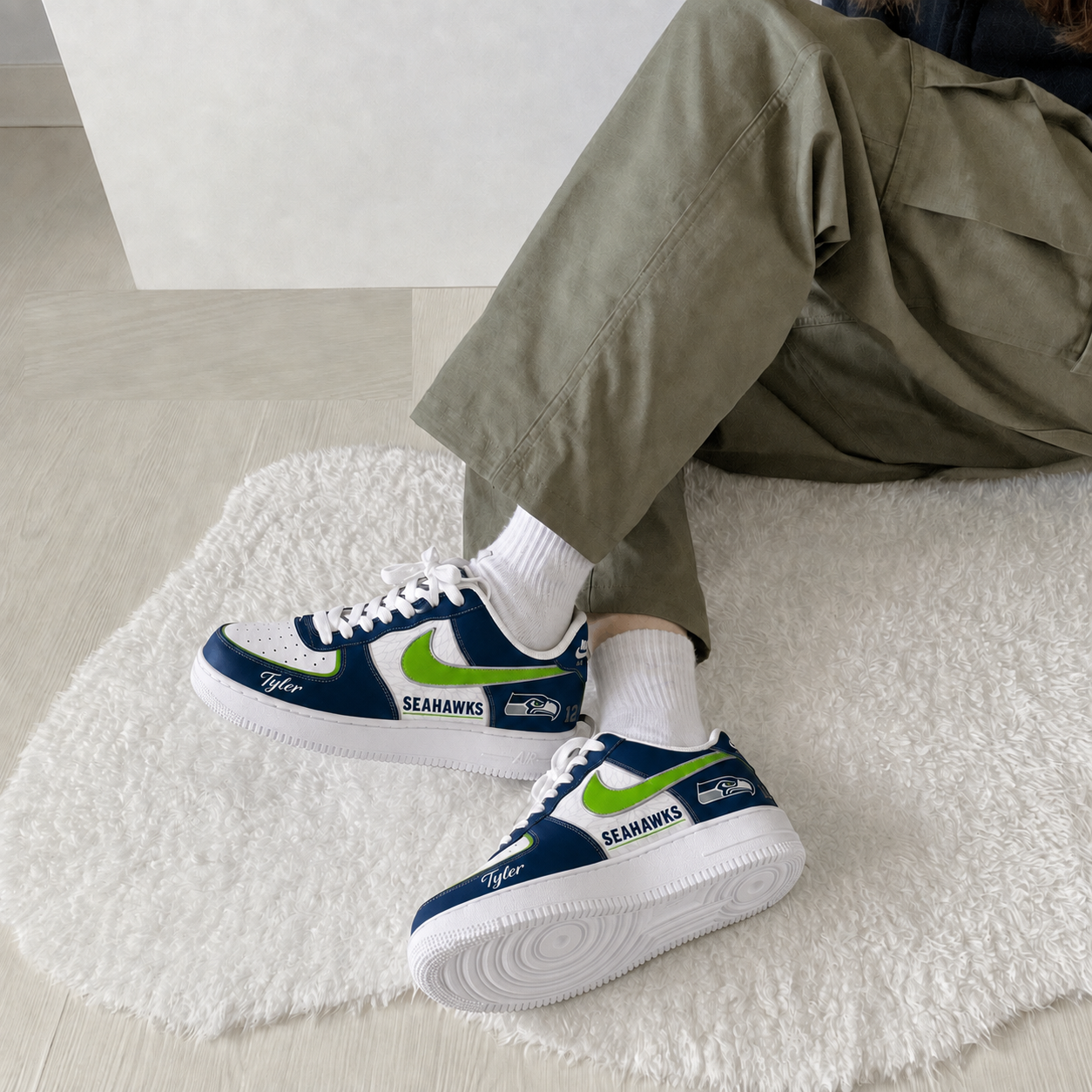 Custom Name Seattle Seahawks Pride Version 2 Shoes Sneakers for Football Fans 2 Custom Name Seattle Seahawks Pride Version 2 Shoes Sneakers for Football Fans - Image 2