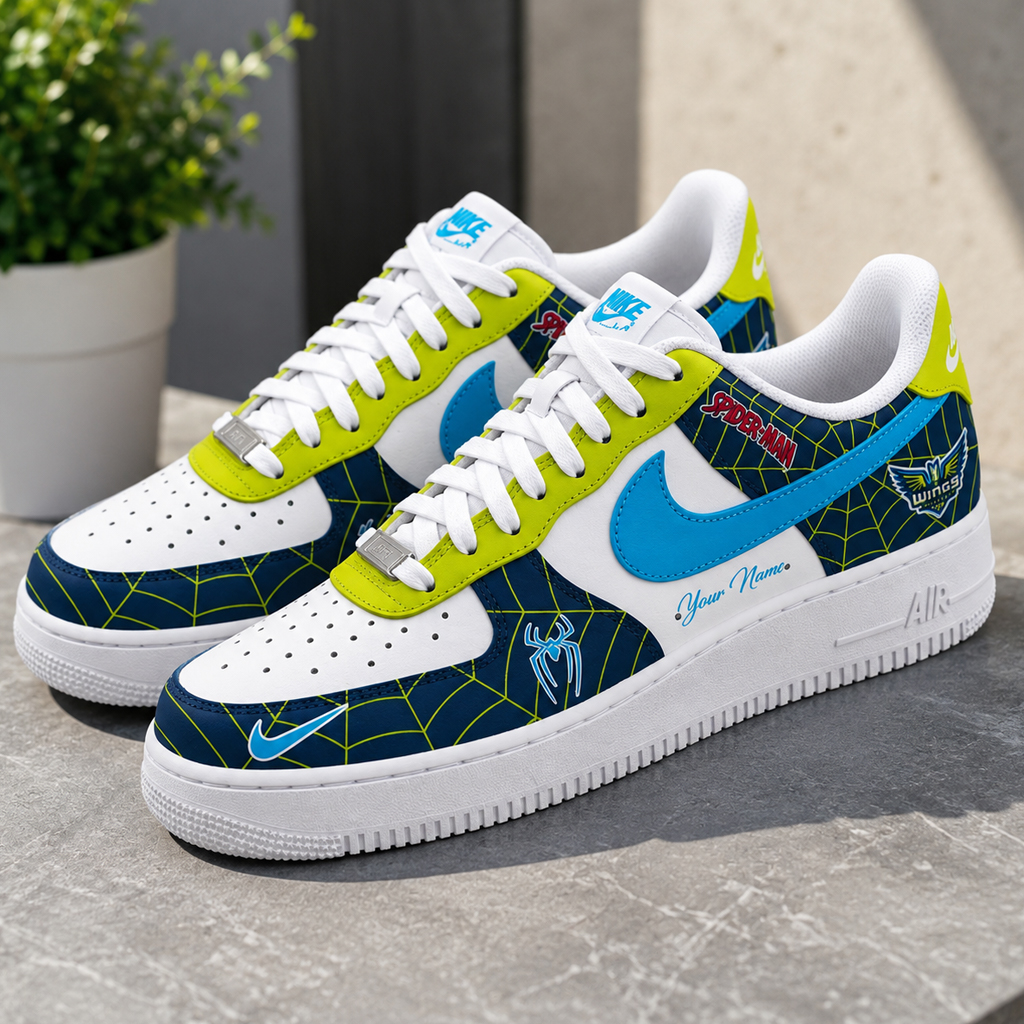 Custom Name Spider-Man x Dallas Wings Shoes Sneakers For Basketball Fans 1 Custom Name Spider-Man x Dallas Wings Shoes Sneakers For Basketball Fans