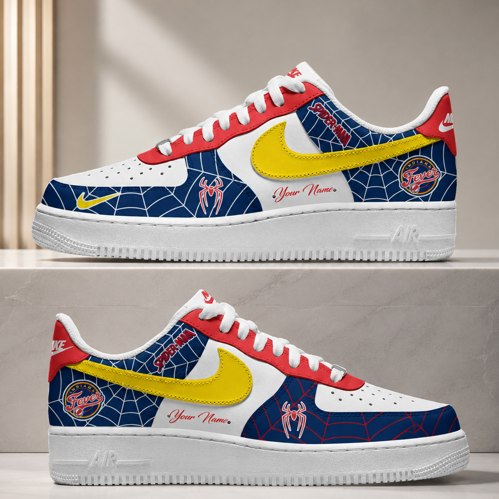Custom Name Spider-Man x Indiana Fever Shoes Sneakers For Basketball Fans 2 Custom Name Spider-Man x Indiana Fever Shoes Sneakers For Basketball Fans - Image 2