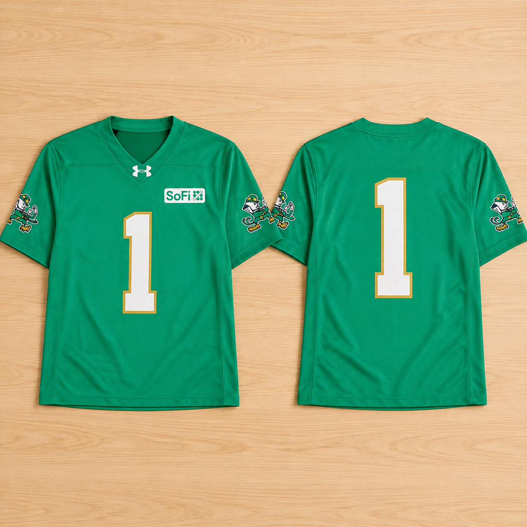 Custom Number Notre Dame Fighting Irish 2026 Kelly Green Football Jersey for College Football Fans 2 Custom Number Notre Dame Fighting Irish 2026 Kelly Green Football Jersey for College Football Fans - Image 2