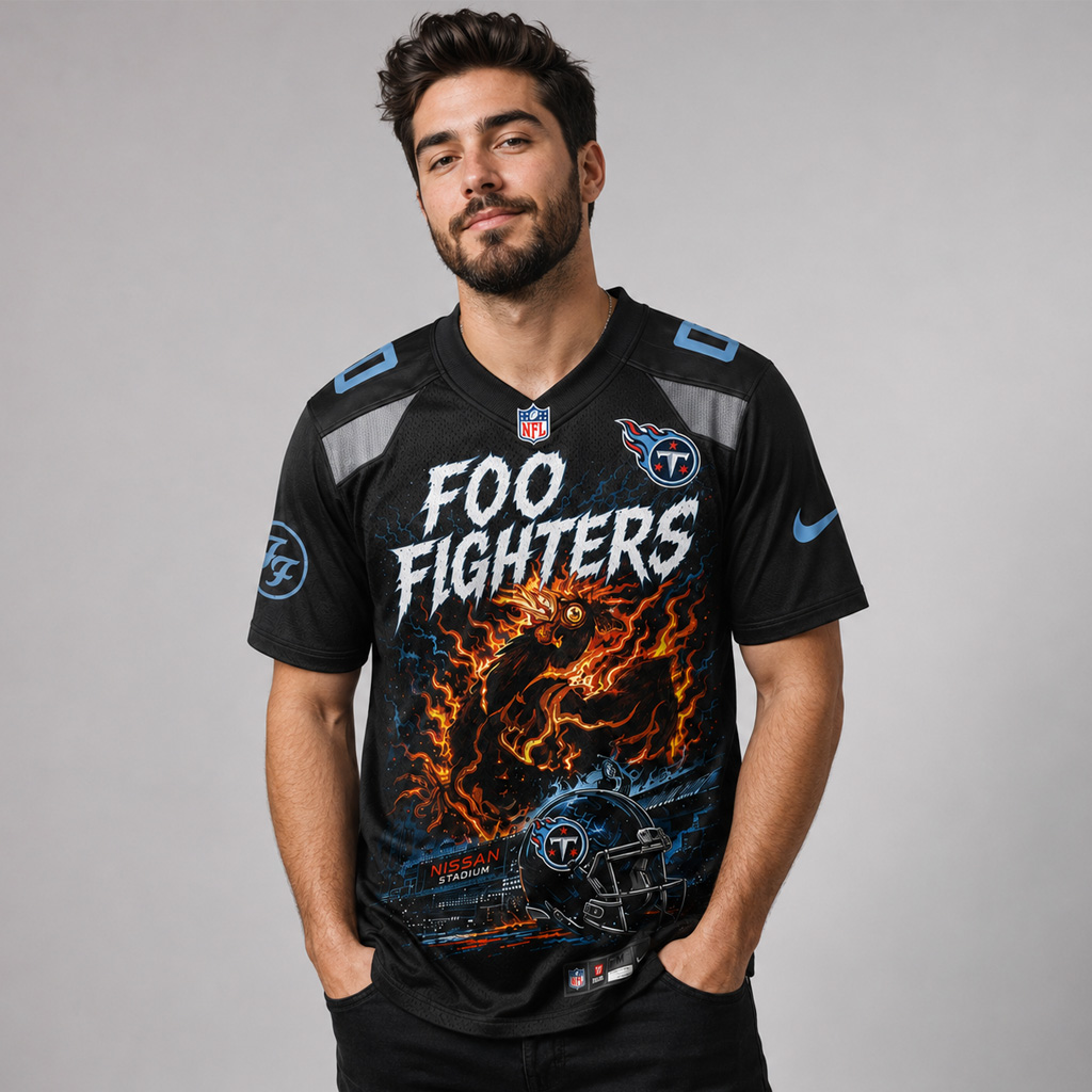 Custom Number Tennessee Titans x Foo Fighters Live At Nissan Stadium 2026 Football Jersey for Football and Rock Music Fans 3 Custom Number Tennessee Titans x Foo Fighters Live At Nissan Stadium 2026 Football Jersey for Football and Rock Music Fans - Image 3