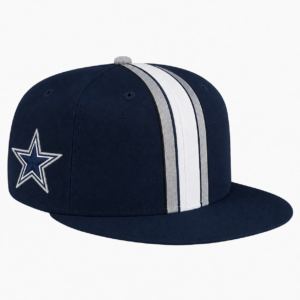 Dallas Cowboys Navy Silver White Team Stripe Embroidered Logo Snapback Cap for Football Fans