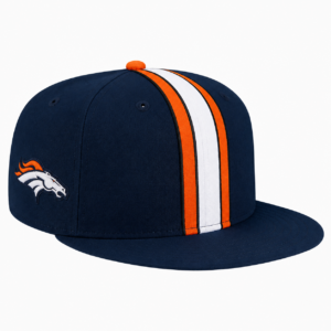 Denver Broncos Navy Orange White Team Stripe Embroidered Logo Snapback Cap for Football Fans