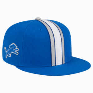 Detroit Lions Honolulu Blue Silver White Team Stripe Embroidered Logo Snapback Cap for Football Fans