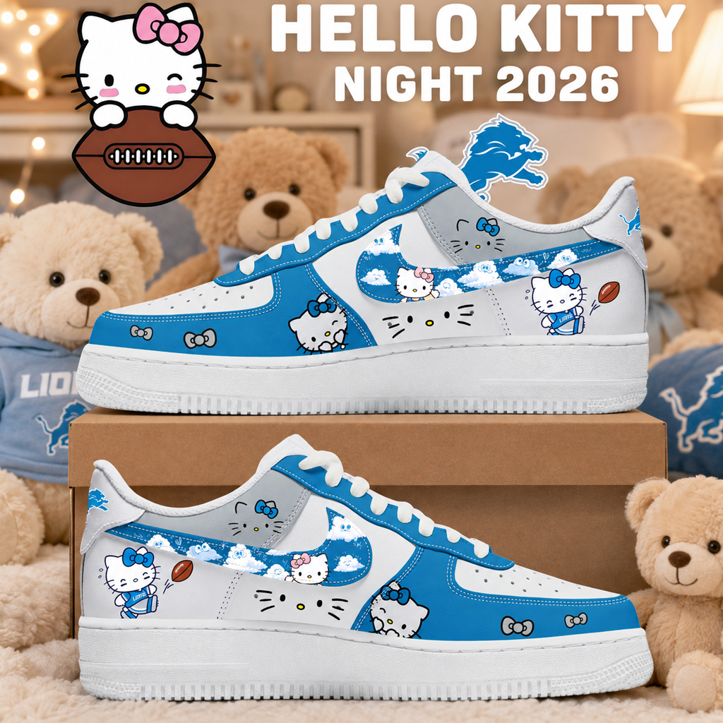 Detroit Lions x Hello Kitty Night 2026 Blue Shoes Sneakers for Football Fans 2 Detroit Lions x Hello Kitty Night 2026 Blue Shoes Sneakers for Football Fans - Image 2