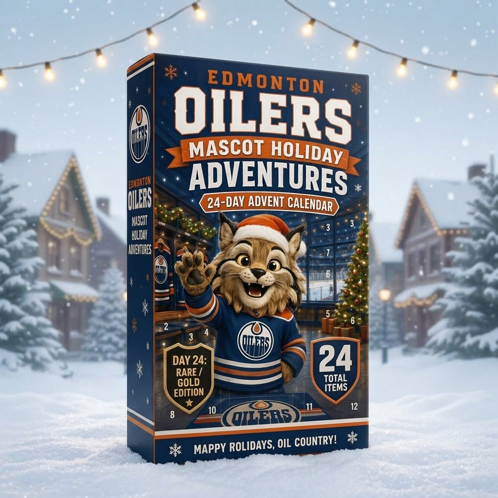Edmonton Oilers Hunter the Lynx Mascot Advent Calendar 2026 for Hockey Fans 1 Edmonton Oilers Hunter the Lynx Mascot Advent Calendar 2026 for Hockey Fans