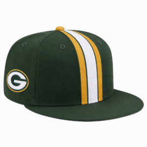 Green Bay Packers Dark Green Gold White Team Stripe Embroidered Logo Snapback Cap for Football Fans