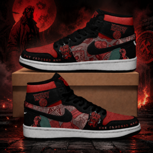Hellboy The Crooked Man Red Black AJ1 High Top Shoes for Movie Fans