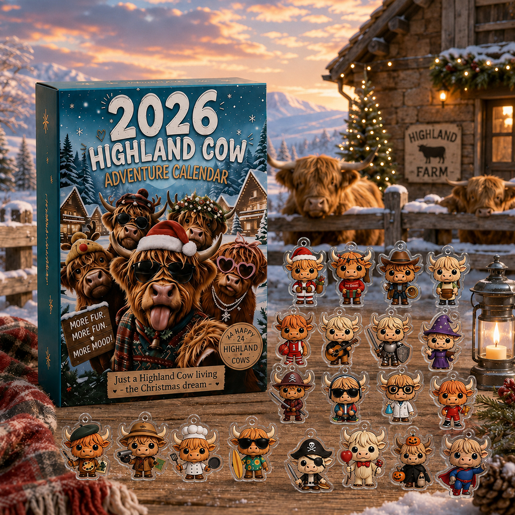 Highland Cow 24 Day Christmas Countdown Advent Calendar 2026 for Highland Cow Lovers 2 Highland Cow 24 Day Christmas Countdown Advent Calendar 2026 for Highland Cow Lovers
