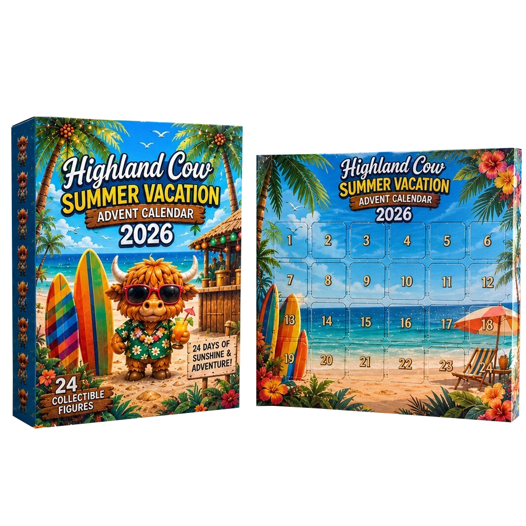 Highland Cow Summer Vacation Advent Calendar 2026 1 Highland Cow Summer Vacation Advent Calendar 2026