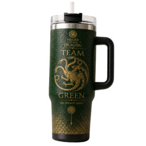 House Of The Dragon Green We Do Not Bend Tumbler for Fantasy Series Fans