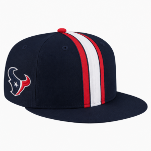 Houston Texans Navy Red White Team Stripe Embroidered Logo Snapback Cap for Football Fans