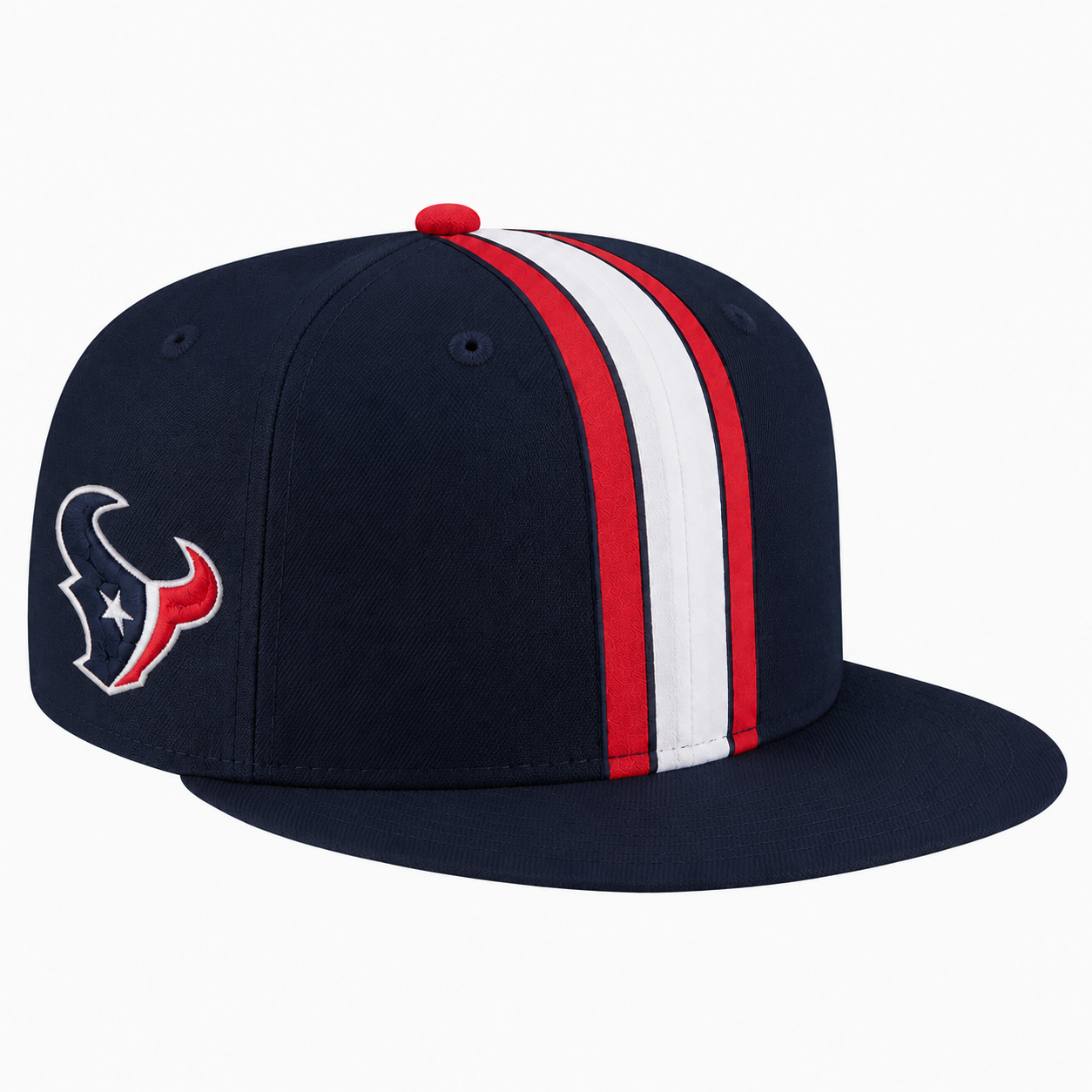 Houston Texans Navy Red White Team Stripe Embroidered Logo Snapback Cap for Football Fans 1 Houston Texans Navy Red White Team Stripe Embroidered Logo Snapback Cap for Football Fans