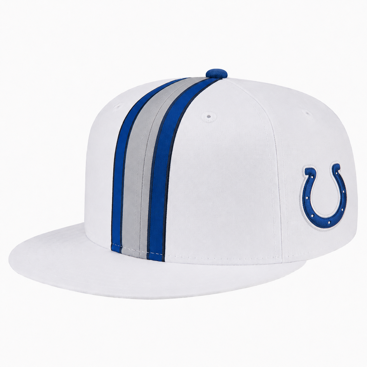 Indianapolis Colts White Blue Gray Team Stripe Embroidered Logo Snapback Cap for Football Fans 2 Indianapolis Colts White Blue Gray Team Stripe Embroidered Logo Snapback Cap for Football Fans - Image 2
