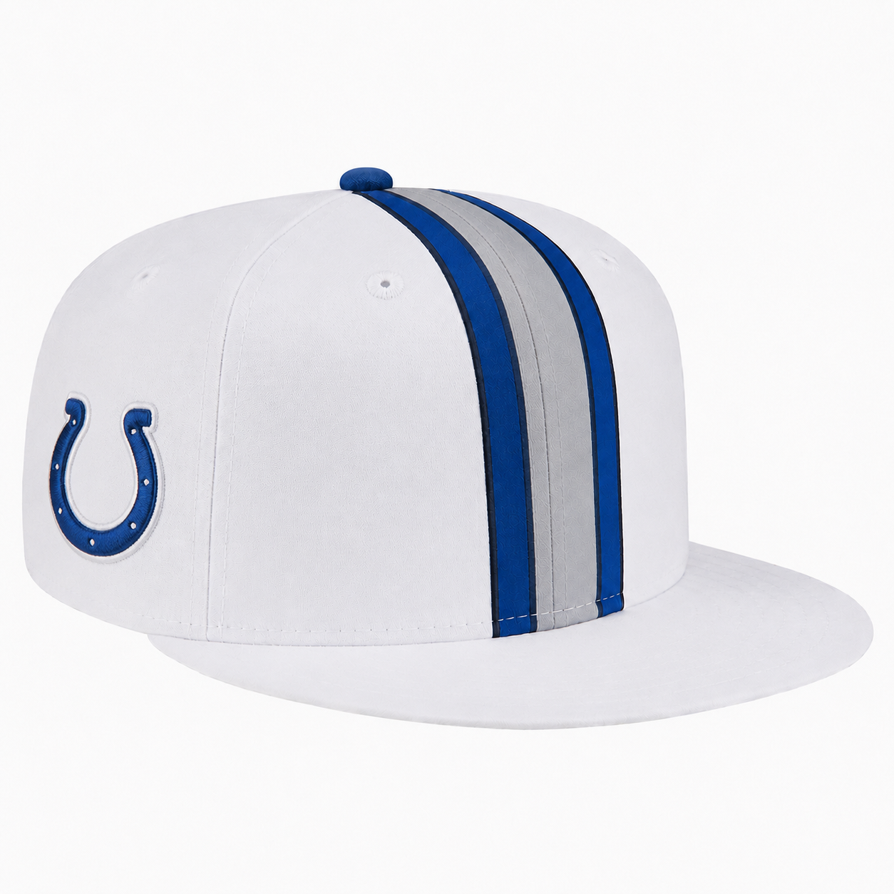 Indianapolis Colts White Blue Gray Team Stripe Embroidered Logo Snapback Cap for Football Fans 1 Indianapolis Colts White Blue Gray Team Stripe Embroidered Logo Snapback Cap for Football Fans