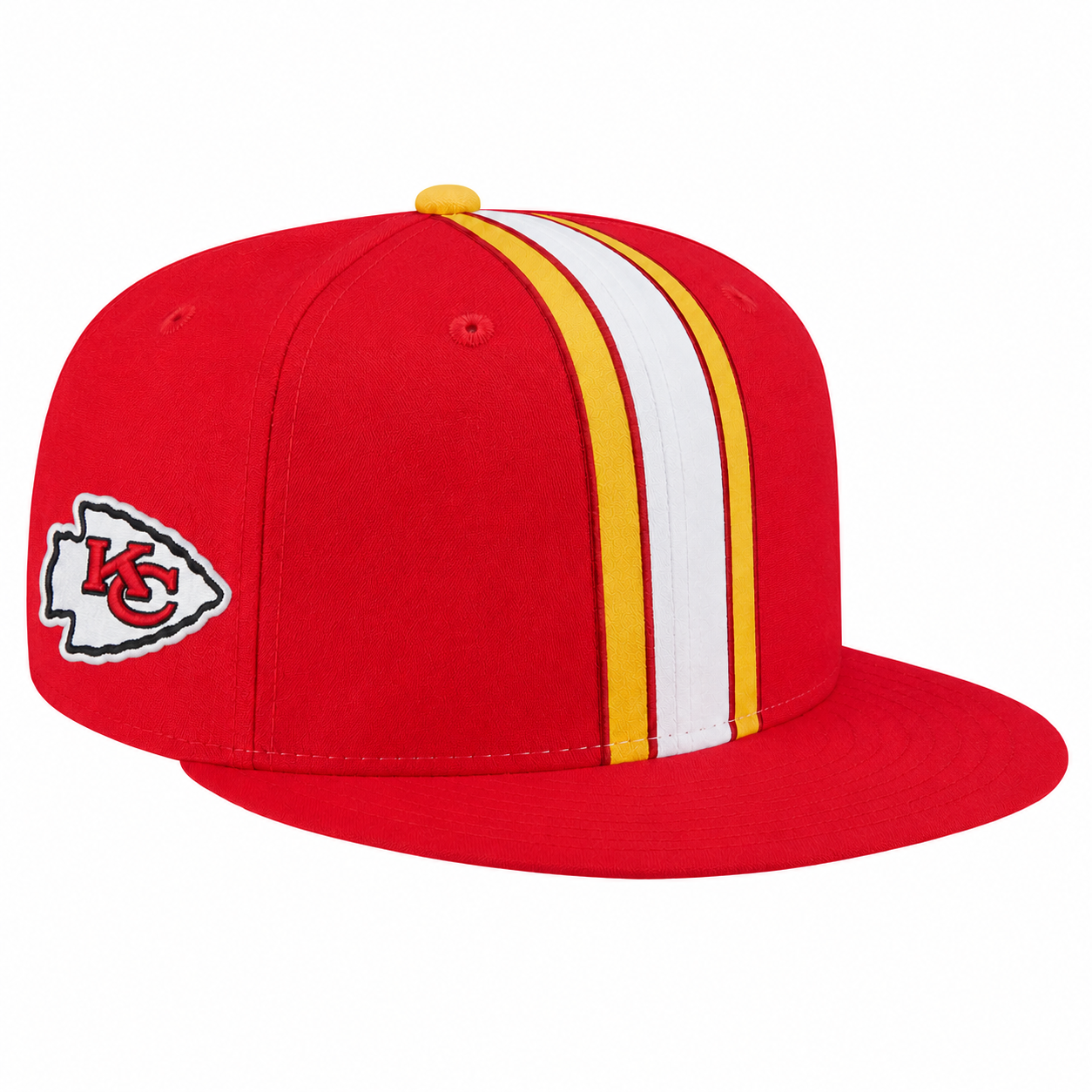 Kansas City Chiefs Red Gold White Team Stripe Embroidered Logo Snapback Cap for Football Fans 1 Kansas City Chiefs Red Gold White Team Stripe Embroidered Logo Snapback Cap for Football Fans