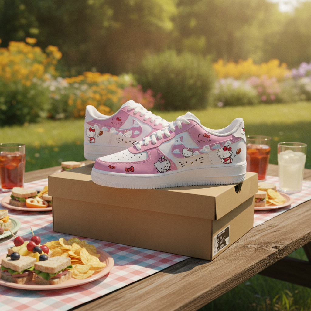 Kansas City Chiefs x Hello Kitty Night 2026 Pink Shoes Sneakers for Football Fans 3 Kansas City Chiefs x Hello Kitty Night 2026 Pink Shoes Sneakers for Football Fans - Image 3
