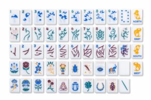 Desert Inspired Lucky Charm American Mahjong Set - 160 Acrylic Tiles, Mat, Storage Bag & Accessories