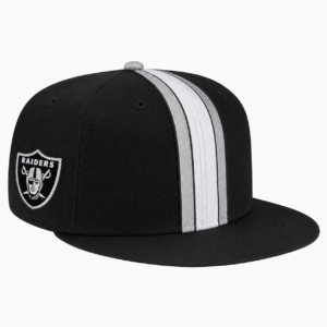 Las Vegas Raiders Black Silver White Team Stripe Embroidered Logo Snapback Cap for Football Fans