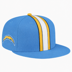 Los Angeles Chargers Powder Blue Gold White Team Stripe Embroidered Logo Snapback Cap for Football Fans
