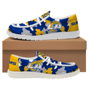Los Angeles Rams Game Day Camouflage Loafer Shoes for Football Fans