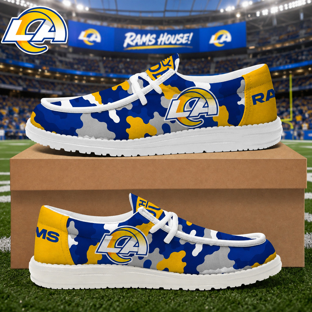 Los Angeles Rams Game Day Camouflage Loafer Shoes for Football Fans 2 Los Angeles Rams Game Day Camouflage Loafer Shoes for Football Fans