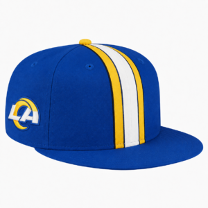 Los Angeles Rams Royal Blue Yellow White Team Stripe Embroidered Logo Snapback Cap for Football Fans