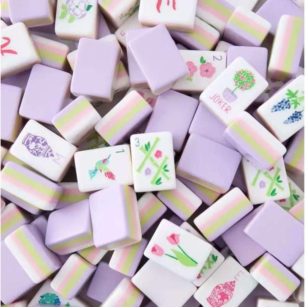 Light Purple American Mahjong Set - 160 Acrylic Tiles, Mat, Storage Bag & Accessories 3 Light Purple American Mahjong Set - 160 Acrylic Tiles, Mat, Storage Bag & Accessories - Image 3