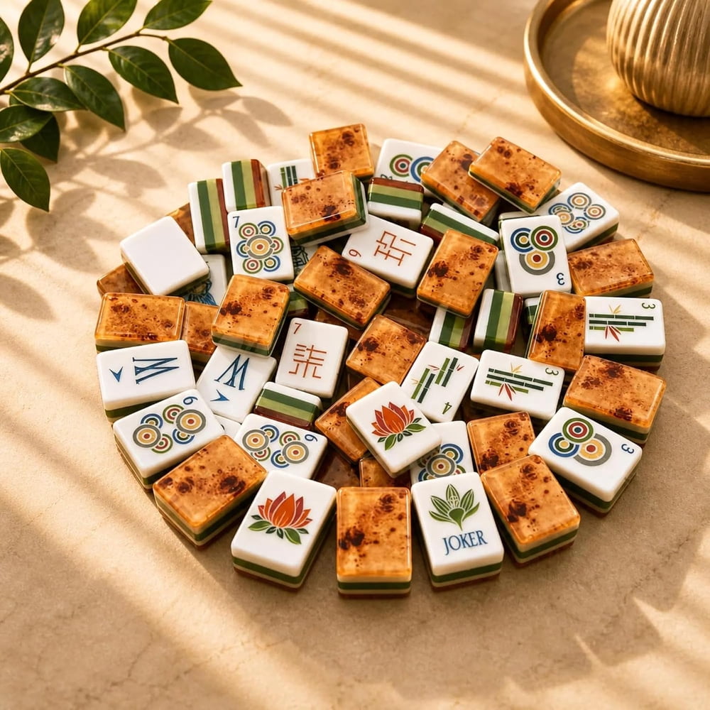 Tree Grain American Mahjong Set - 160 Acrylic Tiles, Mat, Storage Bag & Accessories 3 Tree Grain American Mahjong Set - 160 Acrylic Tiles, Mat, Storage Bag & Accessories - Image 3